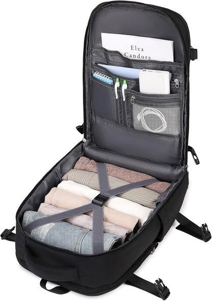 Travel Backpack for Women Men Carry On Flight Approved 3pcs Set Personal Item Travel Bag With Luggage Strap