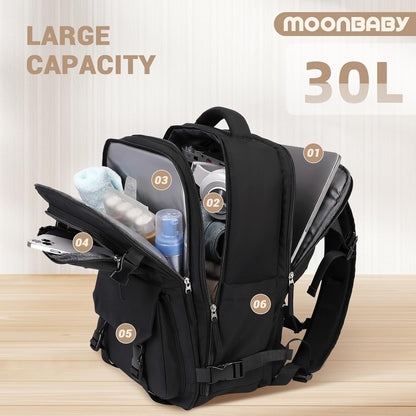 Travel Backpack for Women Men Carry On Flight Approved 3pcs Set Personal Item Travel Bag With Luggage Strap