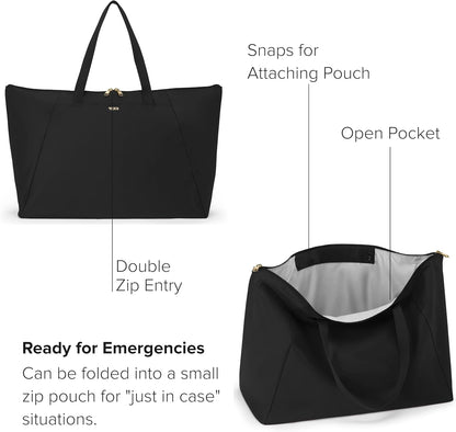 Just In Case Tote - Packable Travel Tote Bag for Women & Men - Carry Travel Accessories Easily
