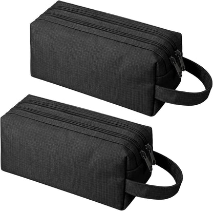 2 Pcs Men Toiletry Travel Bag,Waterproof Mens Toiletry Bags | Oxford Cloth Toiletry Bag for Men Small,Hanging Travel Toiletry Bag Men,Travel Essentials Accessories (Black)