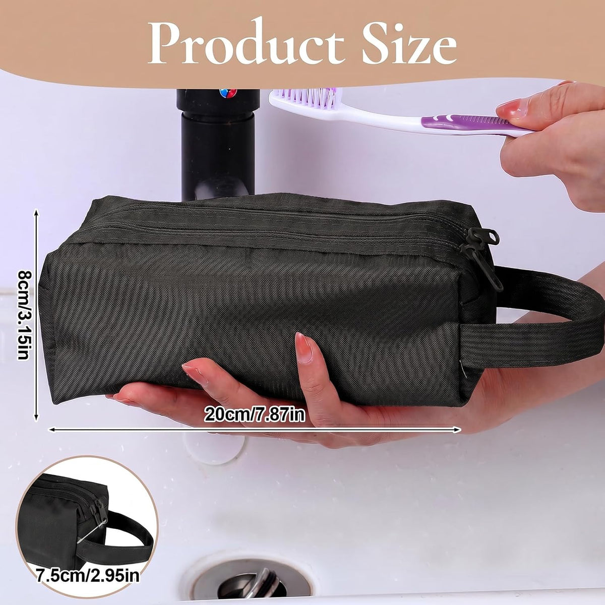 2 Pcs Men Toiletry Travel Bag,Waterproof Mens Toiletry Bags | Oxford Cloth Toiletry Bag for Men Small,Hanging Travel Toiletry Bag Men,Travel Essentials Accessories (Black)