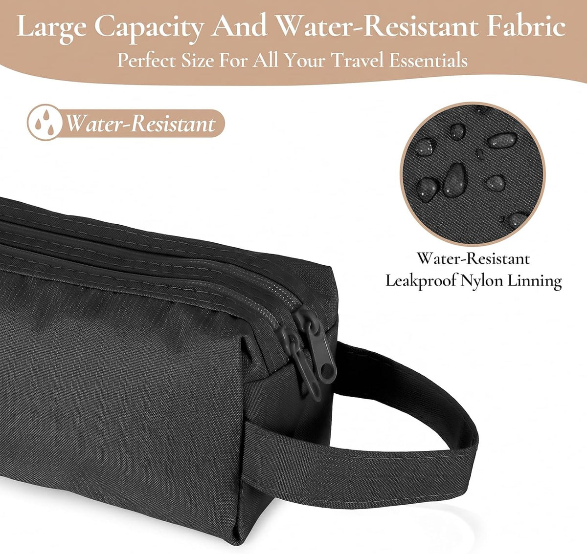 2 Pcs Men Toiletry Travel Bag,Waterproof Mens Toiletry Bags | Oxford Cloth Toiletry Bag for Men Small,Hanging Travel Toiletry Bag Men,Travel Essentials Accessories (Black)