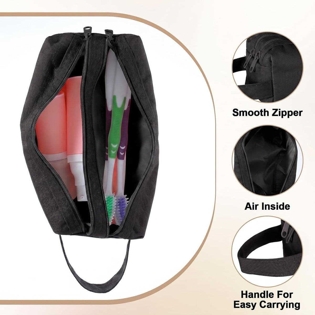 2 Pcs Men Toiletry Travel Bag,Waterproof Mens Toiletry Bags | Oxford Cloth Toiletry Bag for Men Small,Hanging Travel Toiletry Bag Men,Travel Essentials Accessories (Black)