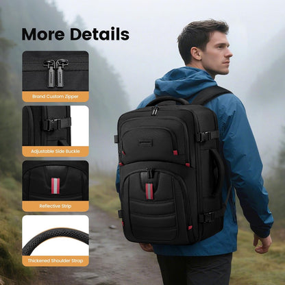 40L Travel Backpack for Men - Airline Approved Carry On Backpack | TSA Bags with 3 Packing Cubes, Waterproof Weekender Backpack Fits 17" Laptop, Overnight Personal Item Bag for Business Trips