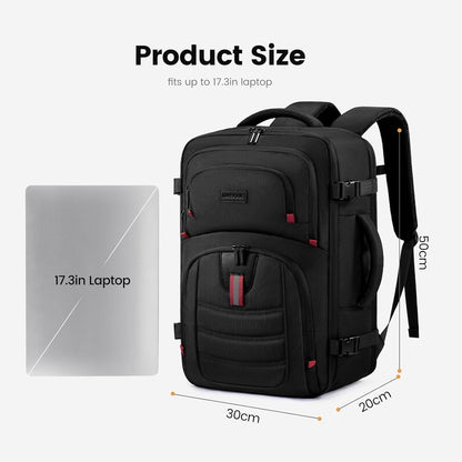 40L Travel Backpack for Men - Airline Approved Carry On Backpack | TSA Bags with 3 Packing Cubes, Waterproof Weekender Backpack Fits 17" Laptop, Overnight Personal Item Bag for Business Trips