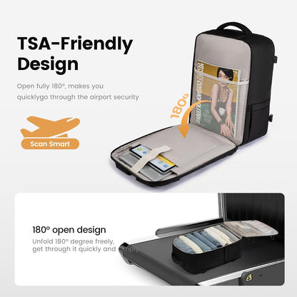 40L Travel Backpack for Men - Airline Approved Carry On Backpack | TSA Bags with 3 Packing Cubes, Waterproof Weekender Backpack Fits 17" Laptop, Overnight Personal Item Bag for Business Trips