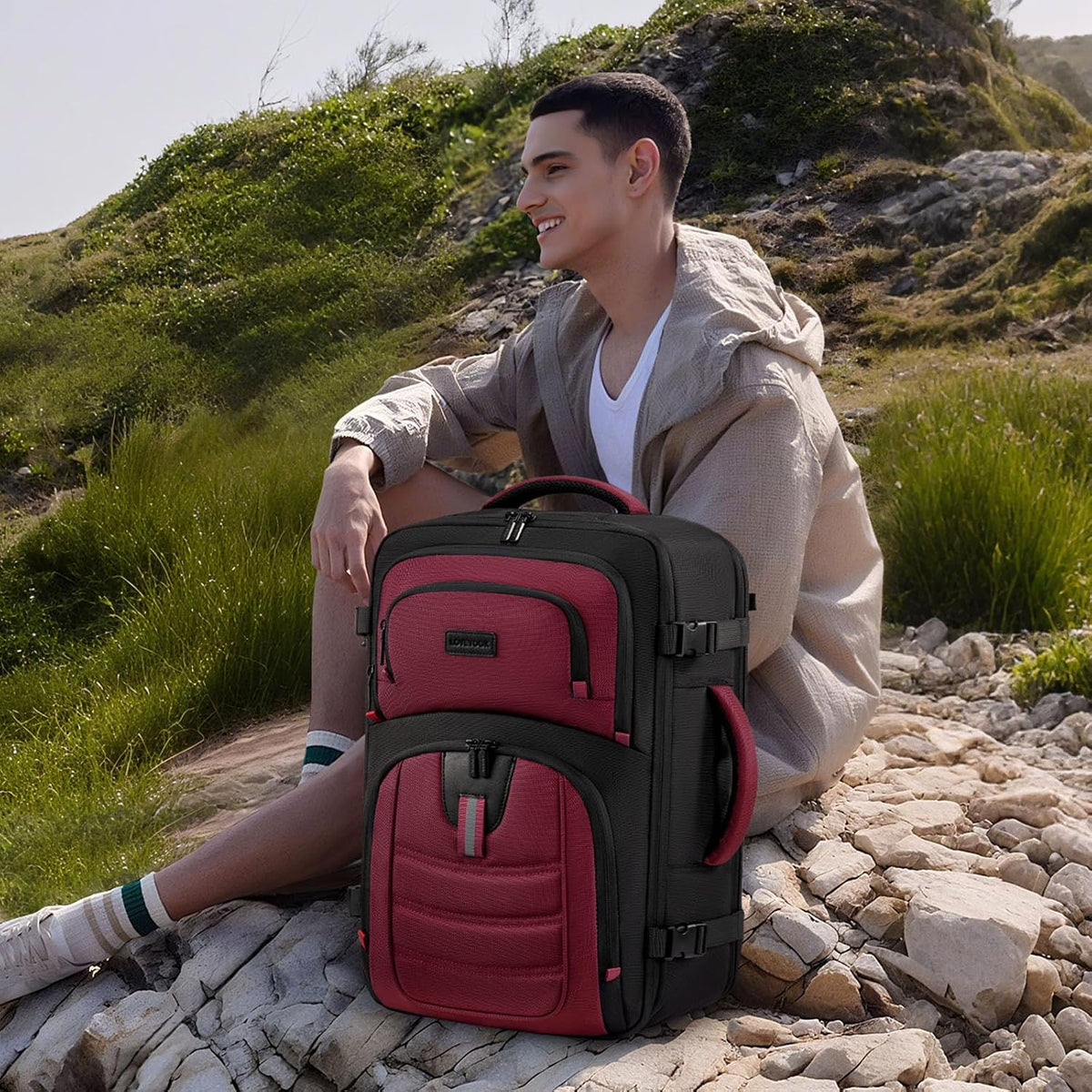 40L Travel Backpack for Men - Airline Approved Carry On Backpack | TSA Bags with 3 Packing Cubes, Waterproof Weekender Backpack Fits 17" Laptop, Overnight Personal Item Bag for Business Trips