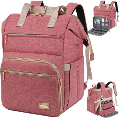 Nail Polish Organizer Case Backpack Holds 70 Bottles (15ml/0.5fl.oz) & Nail Lamp, 2 Layers Detachable Nail Kit Storage Case, Large Travel Nail Supplies Shoulder Bag for Manicure Tools (Purple)