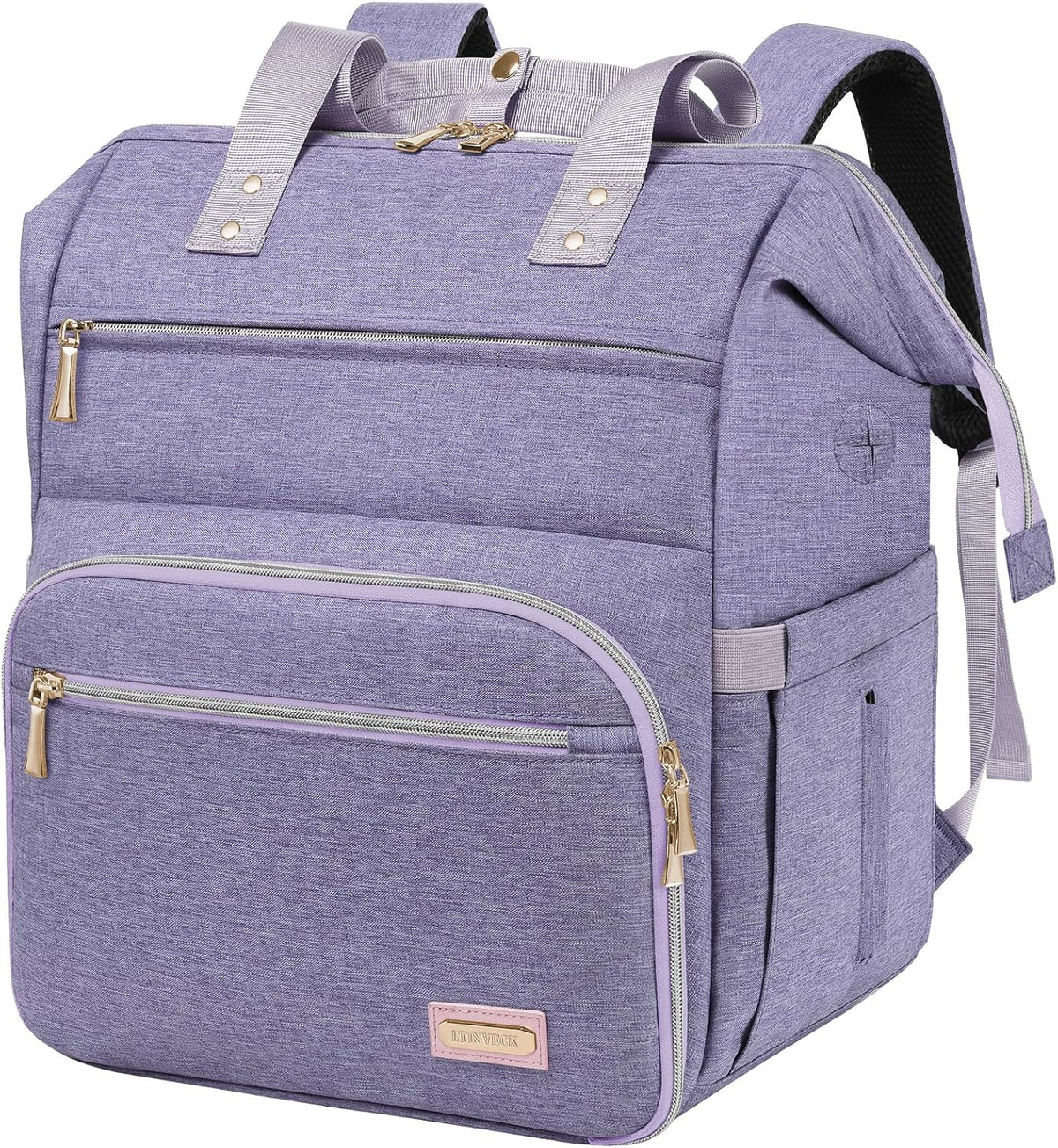 Nail Polish Organizer Case Backpack Holds 70 Bottles (15ml/0.5fl.oz) & Nail Lamp, 2 Layers Detachable Nail Kit Storage Case, Large Travel Nail Supplies Shoulder Bag for Manicure Tools (Purple)