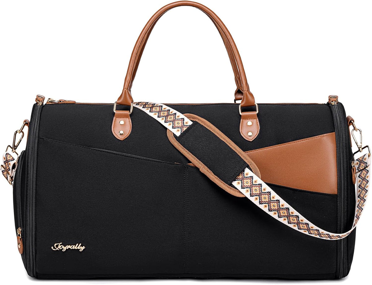 Convertible Garment Duffle Bag for Travel, Carry On Garment Bag for Women, 2 in 1 Travel Garment Bag with Shoe Compartment, Foldable Suit Travel Bag for Hanging Clothes, Pink