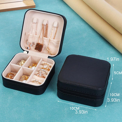 Travel Jewelry Case, Mini Portable Jewelry Travel Boxes, Jewelry Organizer for Rings, Earrings, Pendants, Necklaces, Lipsticks, Etc. (Pink)