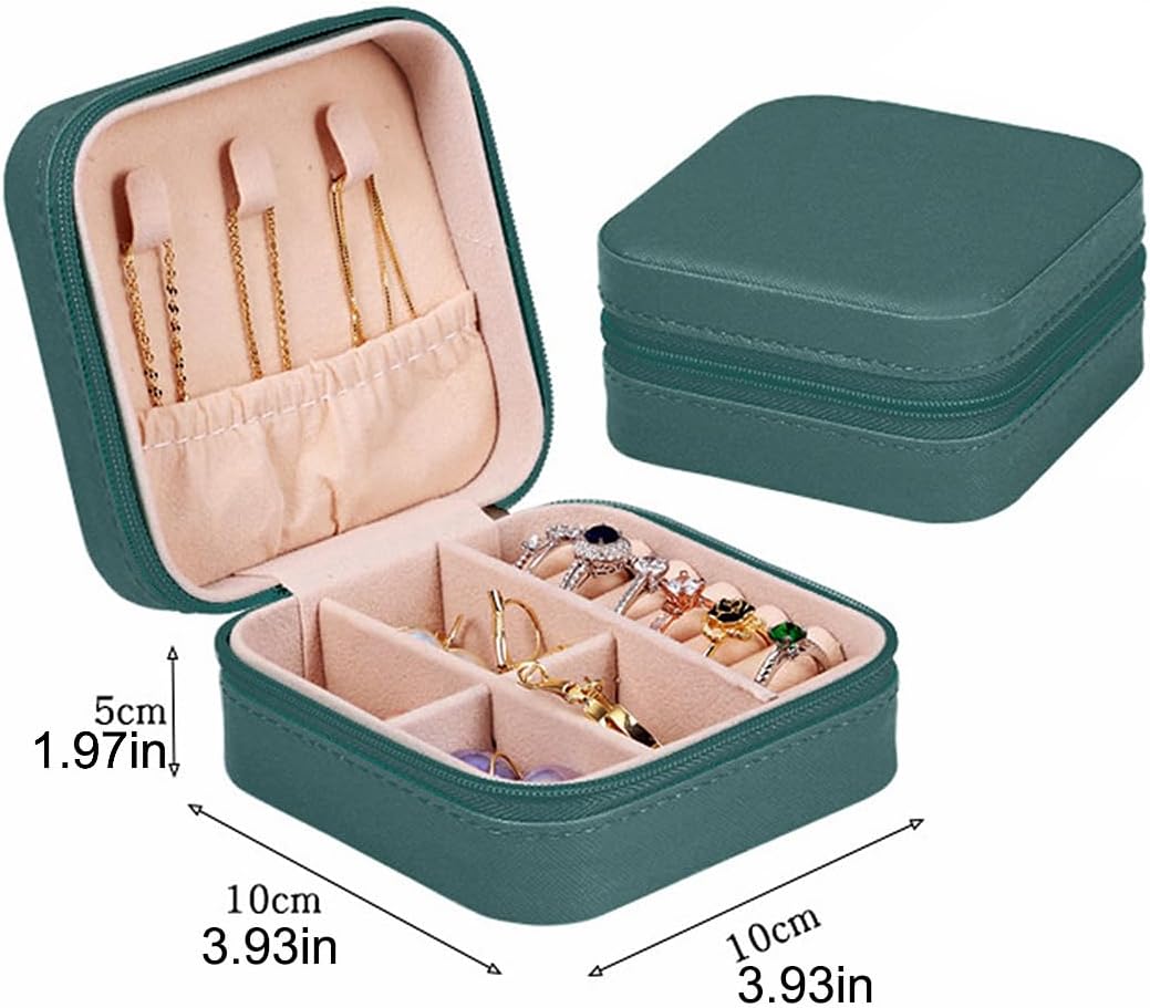 Travel Jewelry Case, Mini Portable Jewelry Travel Boxes, Jewelry Organizer for Rings, Earrings, Pendants, Necklaces, Lipsticks, Etc. (Pink)