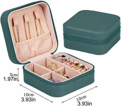 Travel Jewelry Case, Mini Portable Jewelry Travel Boxes, Jewelry Organizer for Rings, Earrings, Pendants, Necklaces, Lipsticks, Etc. (Pink)
