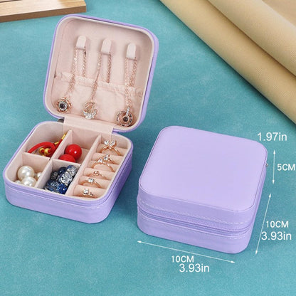 Travel Jewelry Case, Mini Portable Jewelry Travel Boxes, Jewelry Organizer for Rings, Earrings, Pendants, Necklaces, Lipsticks, Etc. (Pink)