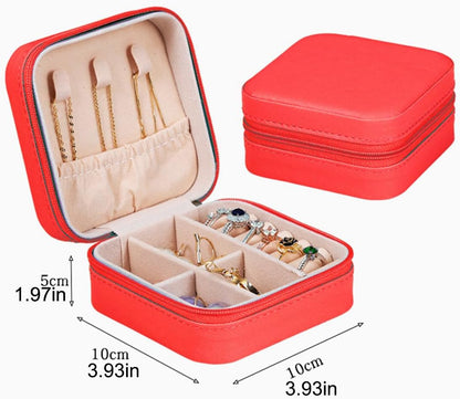 Travel Jewelry Case, Mini Portable Jewelry Travel Boxes, Jewelry Organizer for Rings, Earrings, Pendants, Necklaces, Lipsticks, Etc. (Pink)