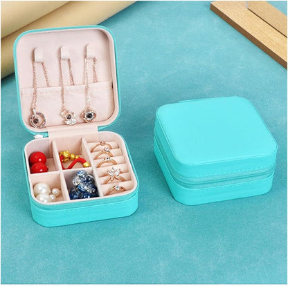 Travel Jewelry Case, Mini Portable Jewelry Travel Boxes, Jewelry Organizer for Rings, Earrings, Pendants, Necklaces, Lipsticks, Etc. (Pink)