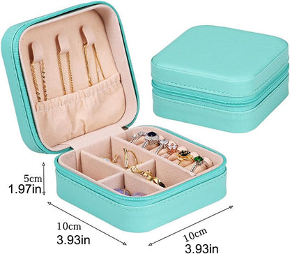 Travel Jewelry Case, Mini Portable Jewelry Travel Boxes, Jewelry Organizer for Rings, Earrings, Pendants, Necklaces, Lipsticks, Etc. (Pink)