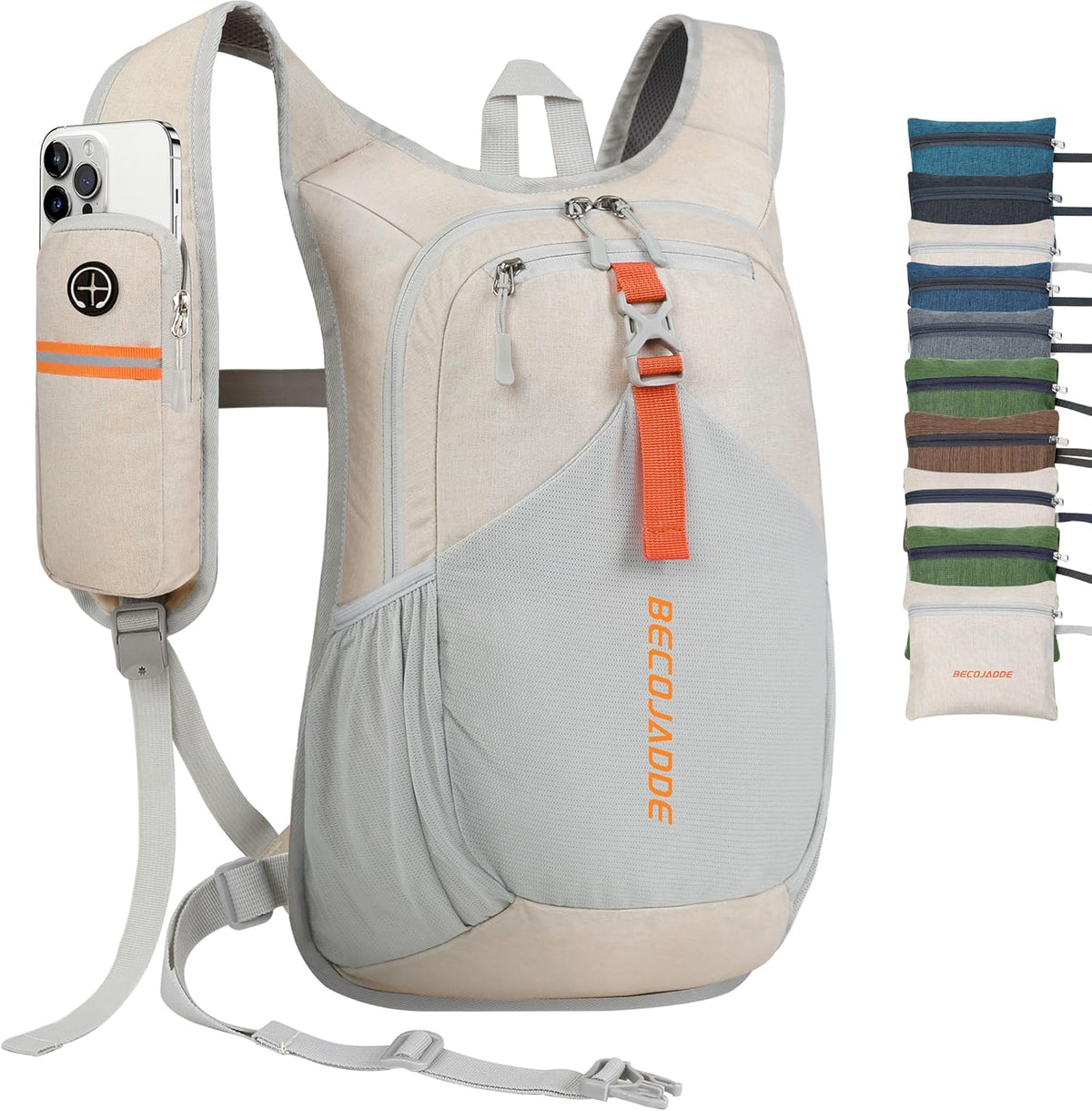 20L Small Hiking Backpack for Men Women Foldable Packable Back Pack Ultralight Hiking Daypack for Travel Camping Outdoor, Beige