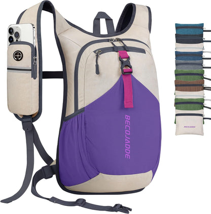 20L Small Hiking Backpack for Men Women Foldable Packable Back Pack Ultralight Hiking Daypack for Travel Camping Outdoor, Beige