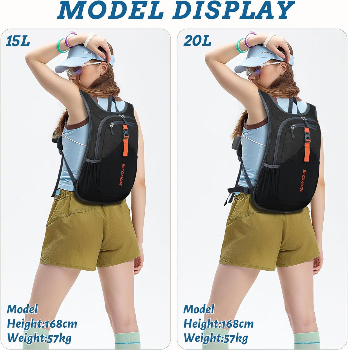 20L Small Hiking Backpack for Men Women Foldable Packable Back Pack Ultralight Hiking Daypack for Travel Camping Outdoor, Beige