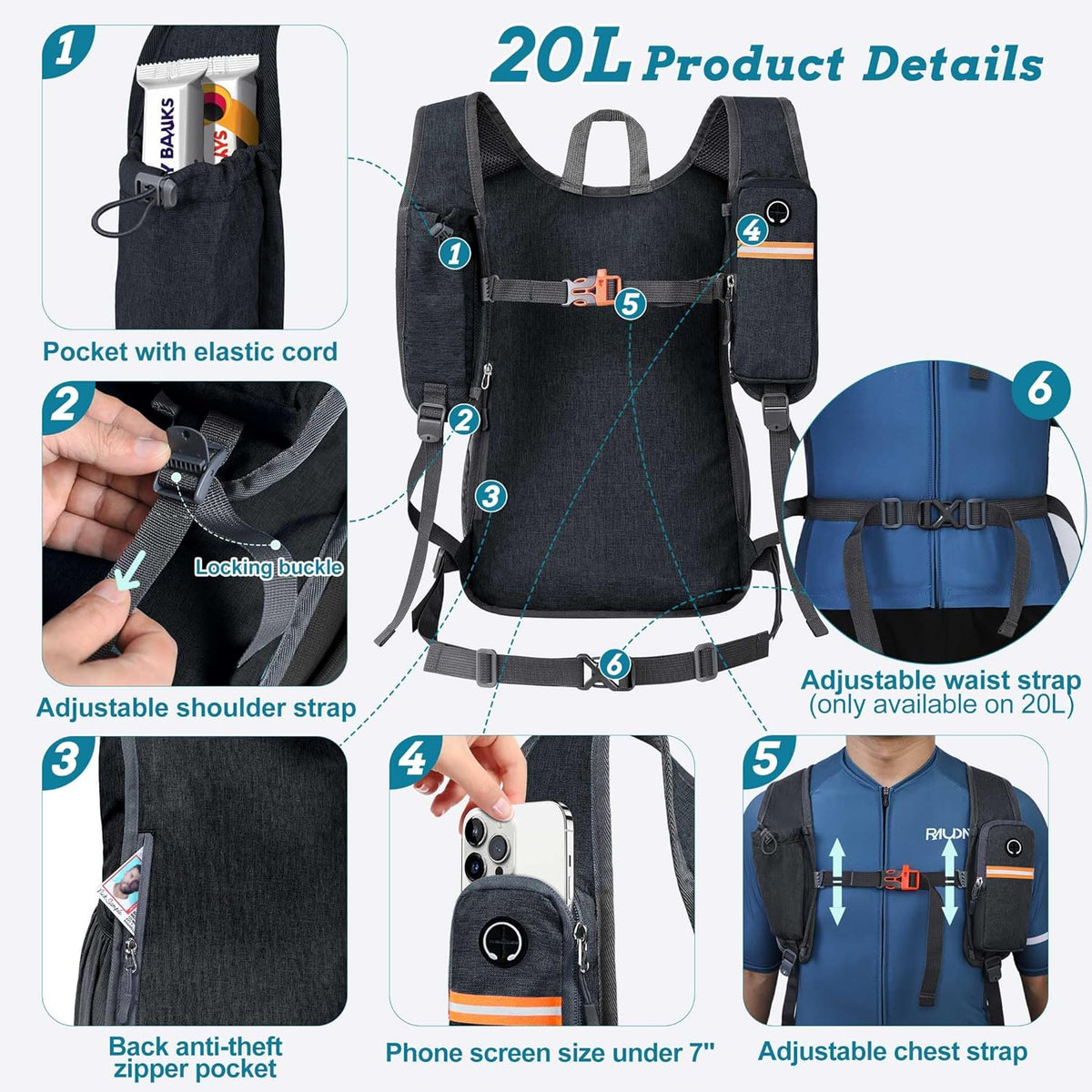 20L Small Hiking Backpack for Men Women Foldable Packable Back Pack Ultralight Hiking Daypack for Travel Camping Outdoor, Beige