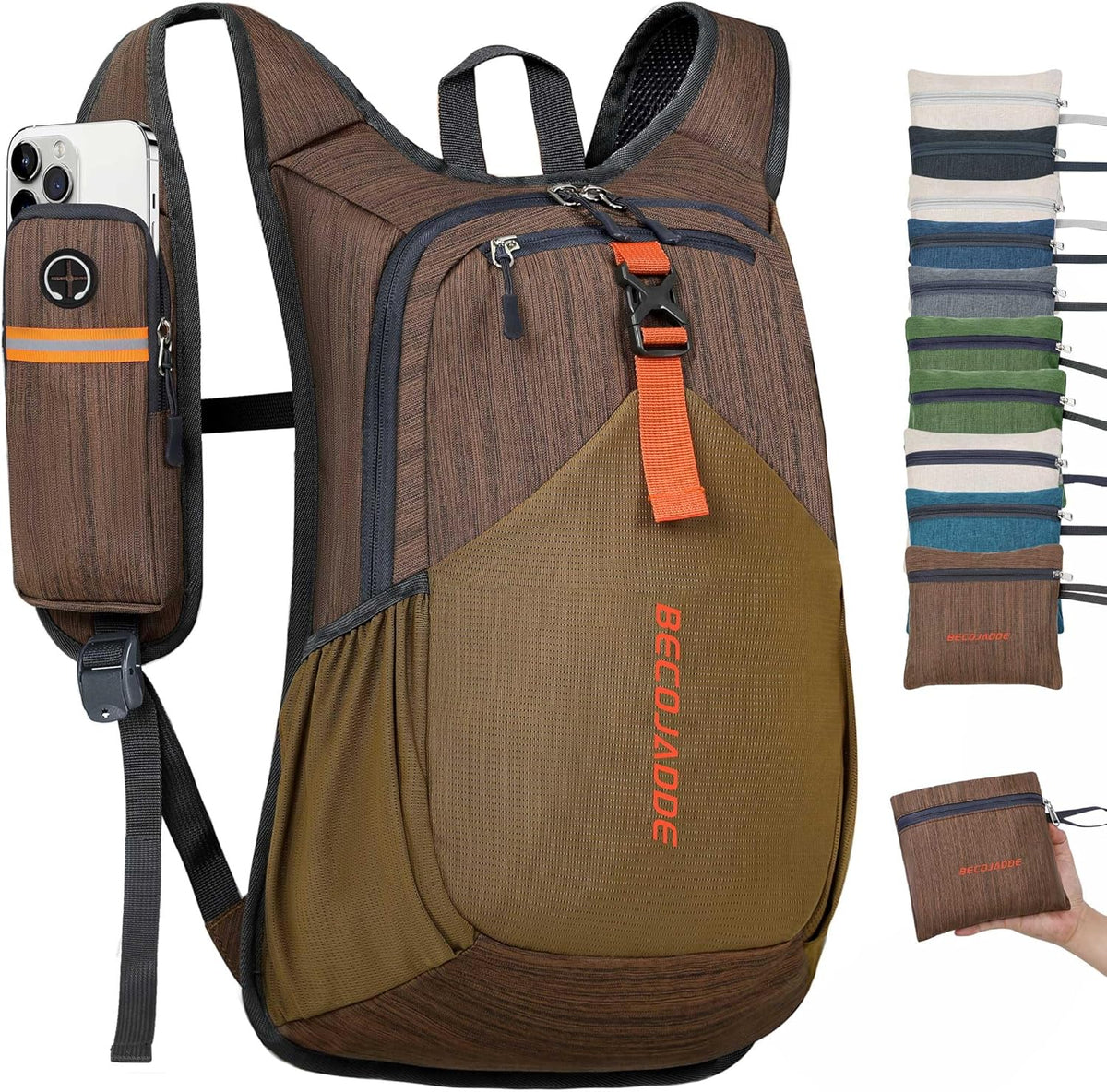 20L Small Hiking Backpack for Men Women Foldable Packable Back Pack Ultralight Hiking Daypack for Travel Camping Outdoor, Beige