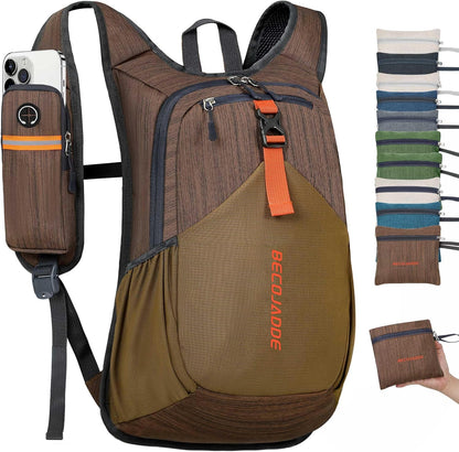 20L Small Hiking Backpack for Men Women Foldable Packable Back Pack Ultralight Hiking Daypack for Travel Camping Outdoor, Beige