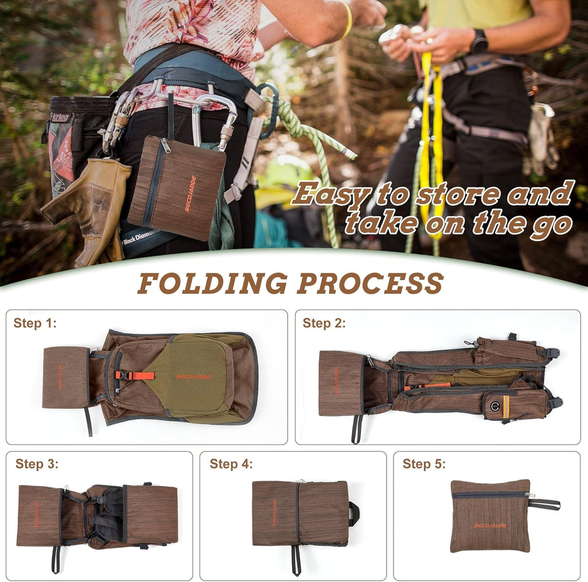 20L Small Hiking Backpack for Men Women Foldable Packable Back Pack Ultralight Hiking Daypack for Travel Camping Outdoor, Beige