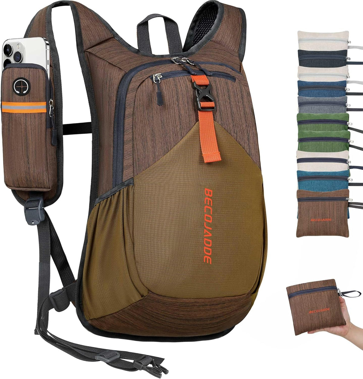 20L Small Hiking Backpack for Men Women Foldable Packable Back Pack Ultralight Hiking Daypack for Travel Camping Outdoor, Beige