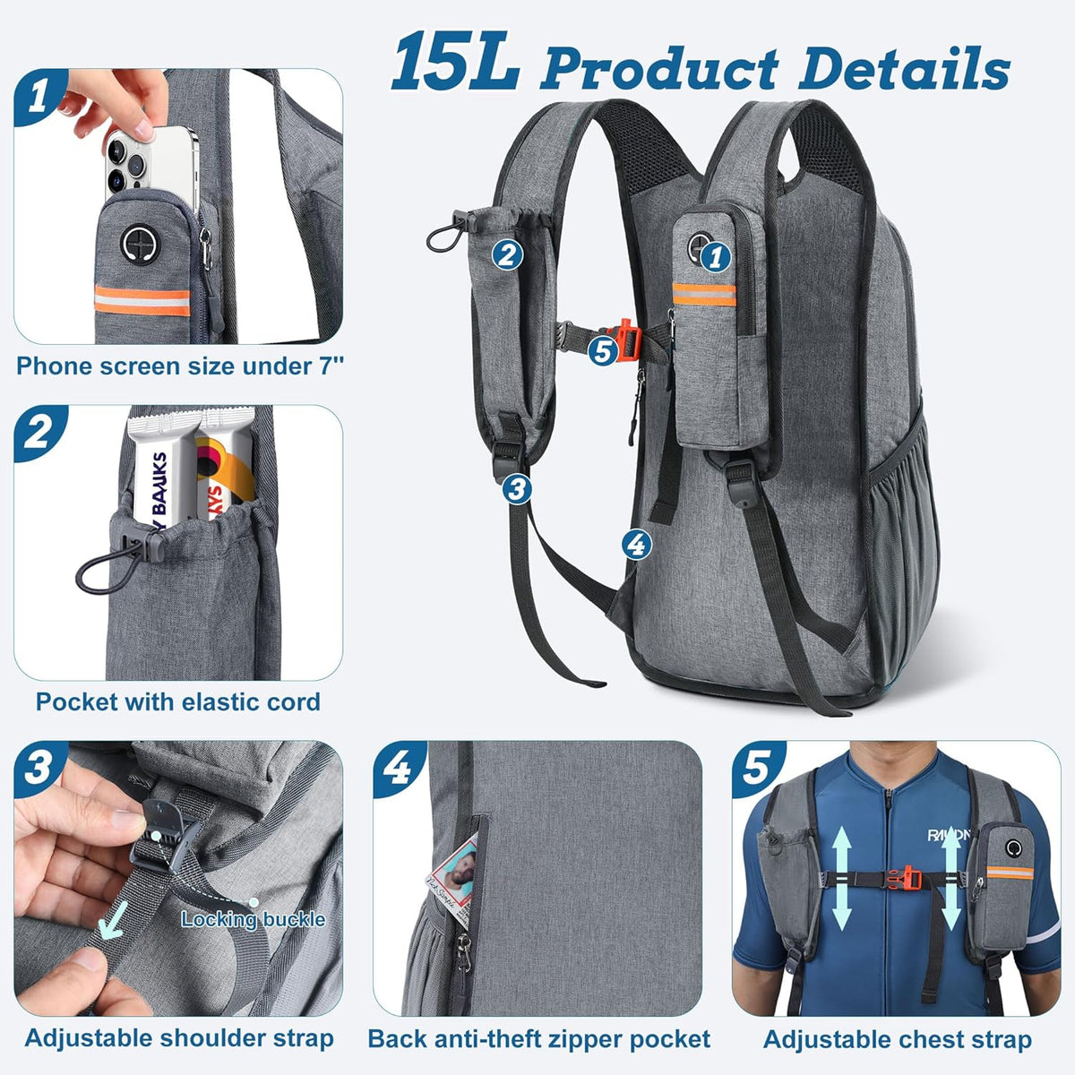 20L Small Hiking Backpack for Men Women Foldable Packable Back Pack Ultralight Hiking Daypack for Travel Camping Outdoor, Beige