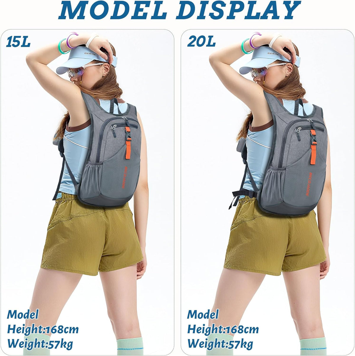 20L Small Hiking Backpack for Men Women Foldable Packable Back Pack Ultralight Hiking Daypack for Travel Camping Outdoor, Beige