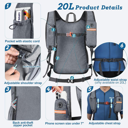 20L Small Hiking Backpack for Men Women Foldable Packable Back Pack Ultralight Hiking Daypack for Travel Camping Outdoor, Beige