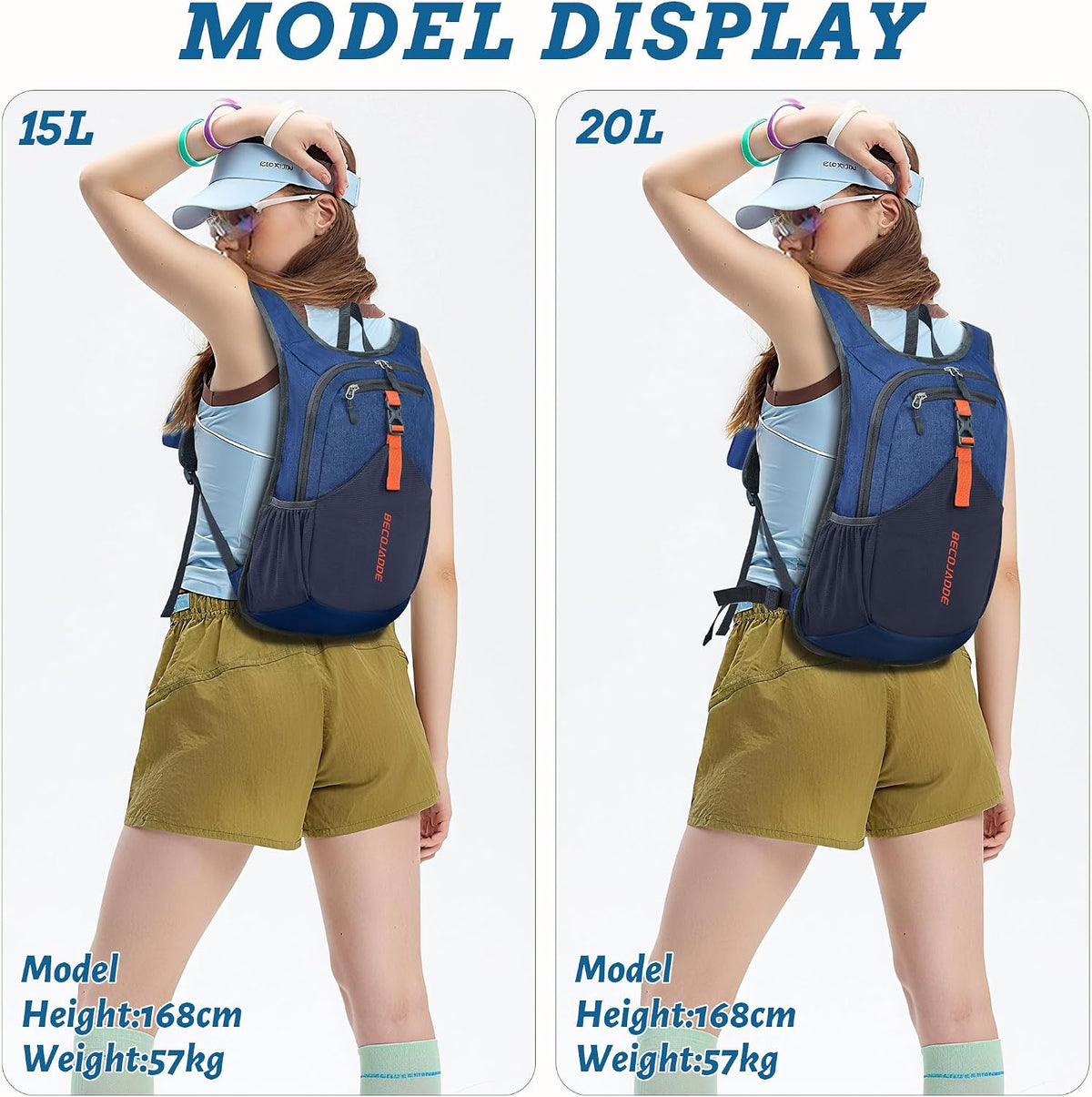 20L Small Hiking Backpack for Men Women Foldable Packable Back Pack Ultralight Hiking Daypack for Travel Camping Outdoor, Beige