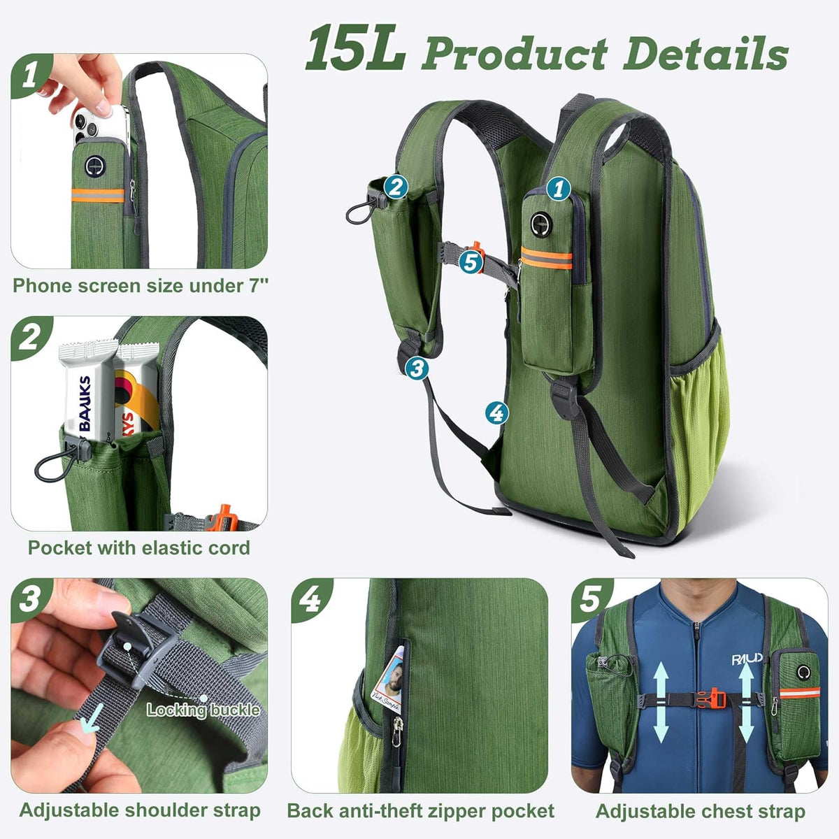 20L Small Hiking Backpack for Men Women Foldable Packable Back Pack Ultralight Hiking Daypack for Travel Camping Outdoor, Beige