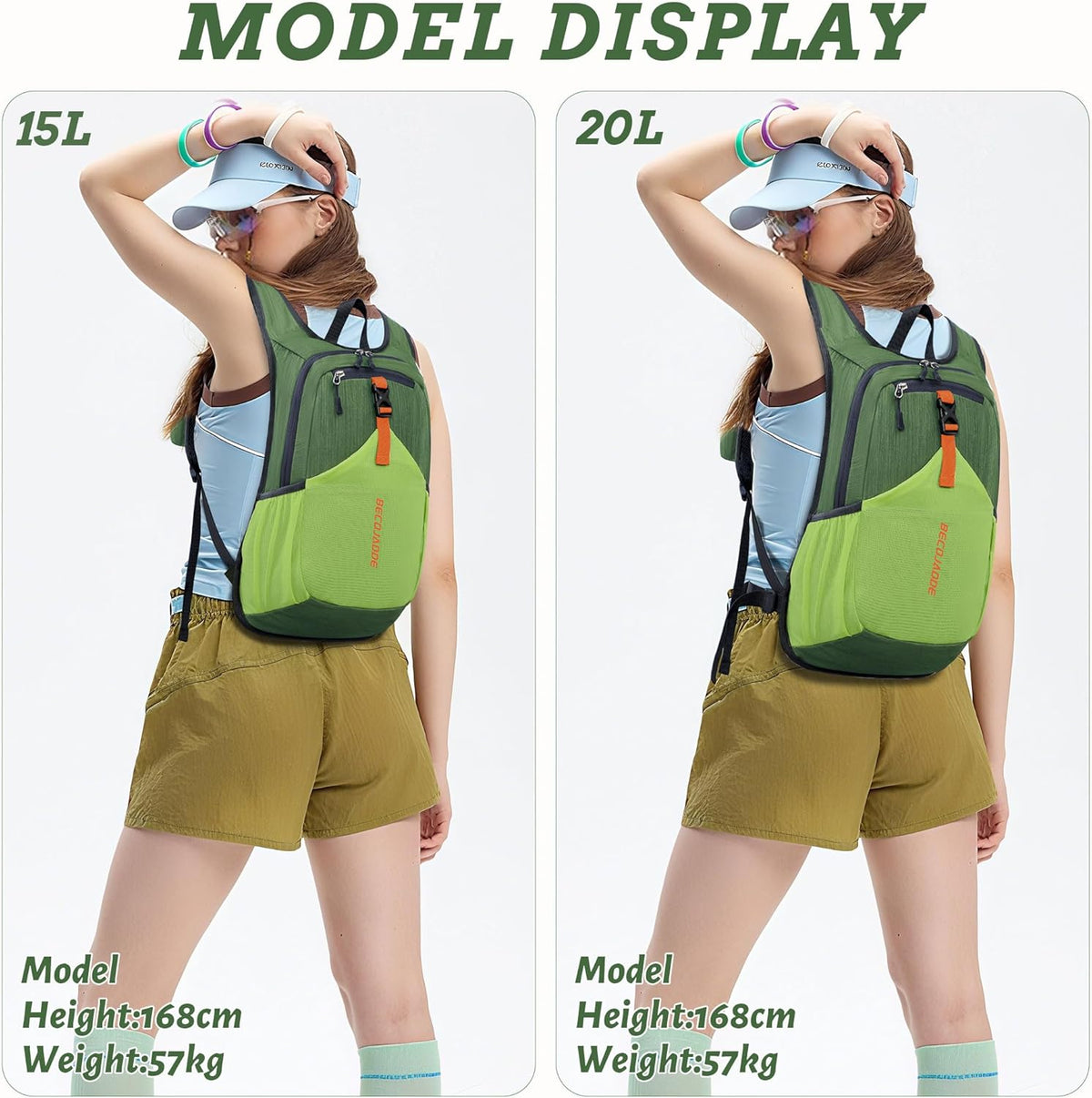 20L Small Hiking Backpack for Men Women Foldable Packable Back Pack Ultralight Hiking Daypack for Travel Camping Outdoor, Beige