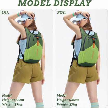 20L Small Hiking Backpack for Men Women Foldable Packable Back Pack Ultralight Hiking Daypack for Travel Camping Outdoor, Beige