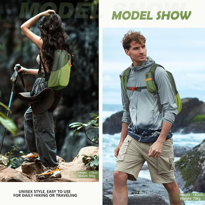 20L Small Hiking Backpack for Men Women Foldable Packable Back Pack Ultralight Hiking Daypack for Travel Camping Outdoor, Beige