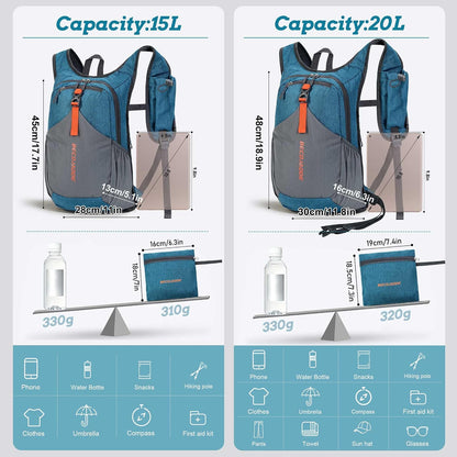 20L Small Hiking Backpack for Men Women Foldable Packable Back Pack Ultralight Hiking Daypack for Travel Camping Outdoor, Beige