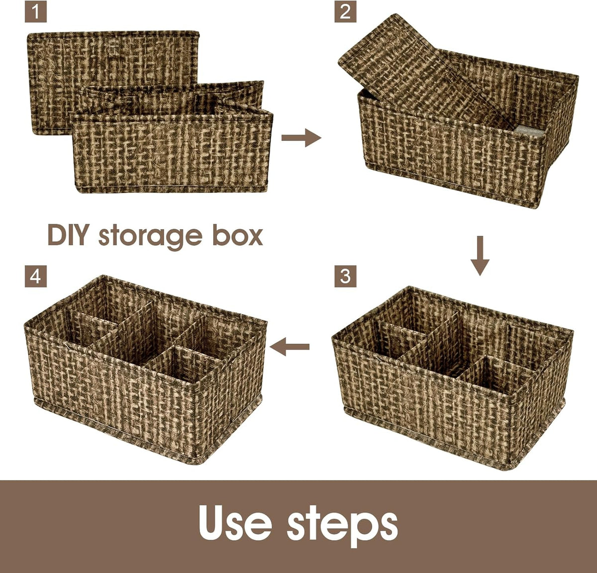 Cosmetic Storage Bins Makeup Organizer, Adjustable Multifunction Storage Box Desk Drawer Divider for Makeup Brushes, Bathroom Countertop or Dresser, Set of 4