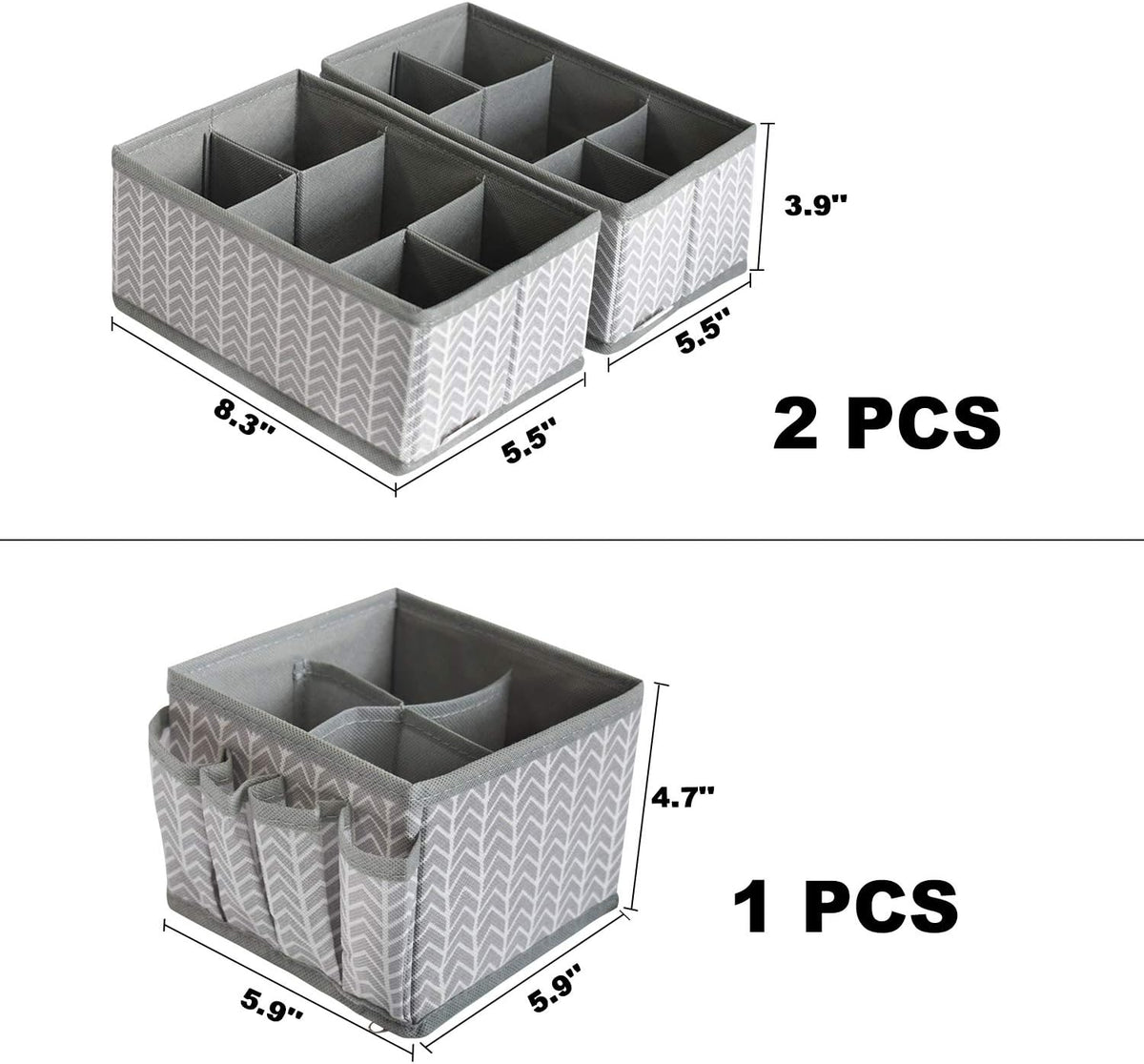 Cosmetic Storage Bins Makeup Organizer, Adjustable Multifunction Storage Box Desk Drawer Divider for Makeup Brushes, Bathroom Countertop or Dresser, Set of 4