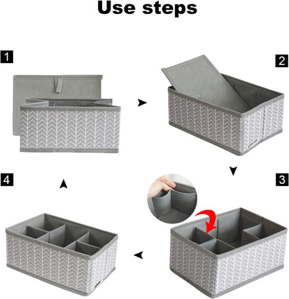 Cosmetic Storage Bins Makeup Organizer, Adjustable Multifunction Storage Box Desk Drawer Divider for Makeup Brushes, Bathroom Countertop or Dresser, Set of 4
