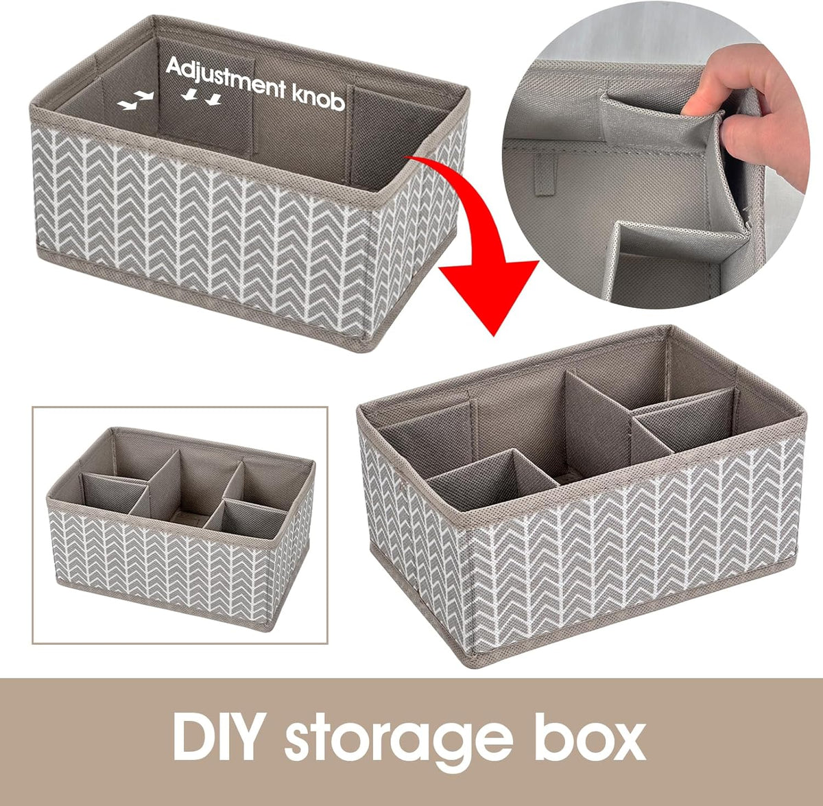 Cosmetic Storage Bins Makeup Organizer, Adjustable Multifunction Storage Box Desk Drawer Divider for Makeup Brushes, Bathroom Countertop or Dresser, Set of 4