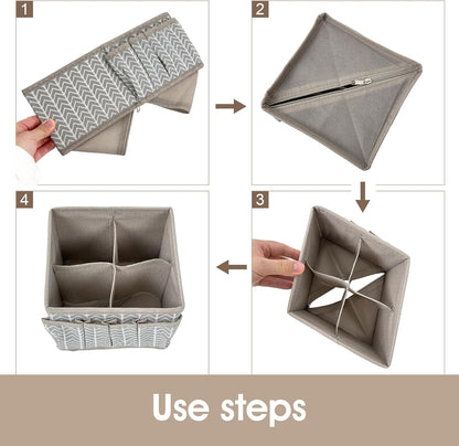 Cosmetic Storage Bins Makeup Organizer, Adjustable Multifunction Storage Box Desk Drawer Divider for Makeup Brushes, Bathroom Countertop or Dresser, Set of 4