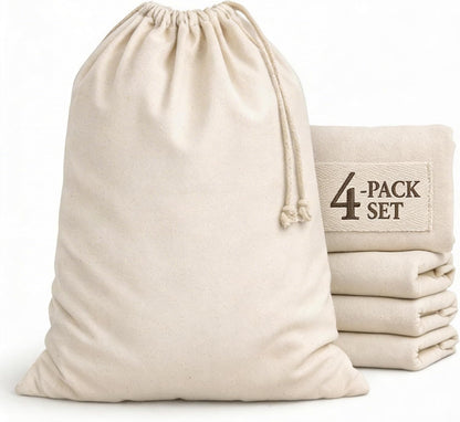 Urban Villa Laundry Bags 1-Pack 28”x36" Extra-Large Cotton Canvas Heavy Duty Washable Durable Travel Laundry Sacks with Drawstring Closure Reusable Hamper Liners for Dirty Clothes Delicates & Lingerie