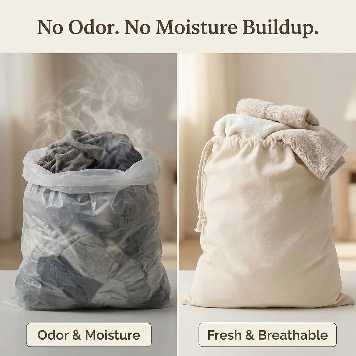 Urban Villa Laundry Bags 1-Pack 28”x36" Extra-Large Cotton Canvas Heavy Duty Washable Durable Travel Laundry Sacks with Drawstring Closure Reusable Hamper Liners for Dirty Clothes Delicates & Lingerie