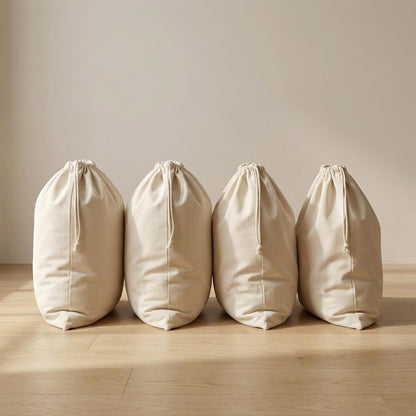 Urban Villa Laundry Bags 1-Pack 28”x36" Extra-Large Cotton Canvas Heavy Duty Washable Durable Travel Laundry Sacks with Drawstring Closure Reusable Hamper Liners for Dirty Clothes Delicates & Lingerie