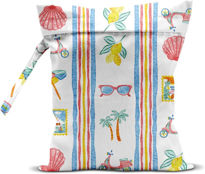 Cherry Wet Bag for Swimsuit Dirty Clothes Yoga Gym Diaper, Wet Dry Bag, Beach Vacation Essential for Travel Poor Bathing Summer Cherry Gifts