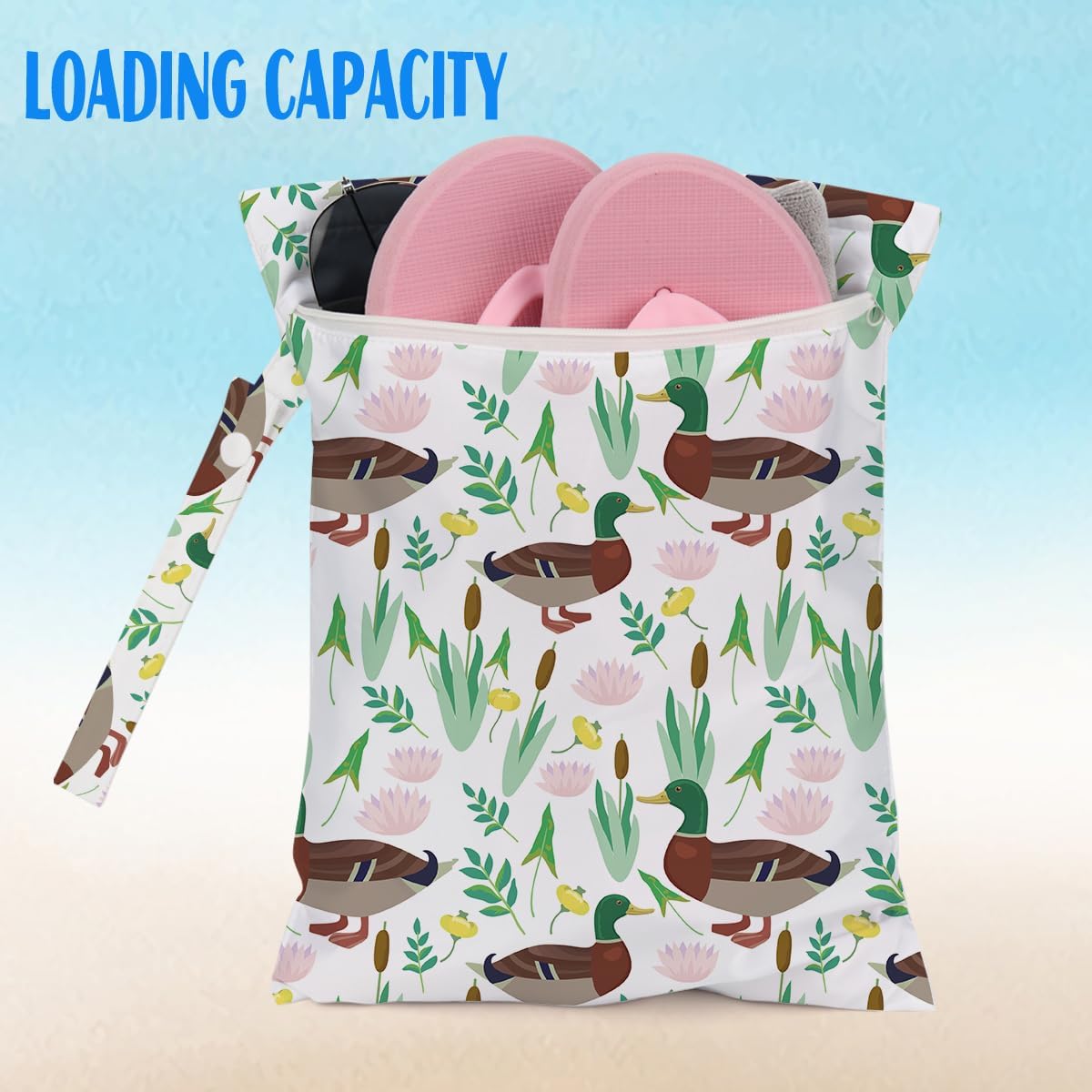 Cherry Wet Bag for Swimsuit Dirty Clothes Yoga Gym Diaper, Wet Dry Bag, Beach Vacation Essential for Travel Poor Bathing Summer Cherry Gifts