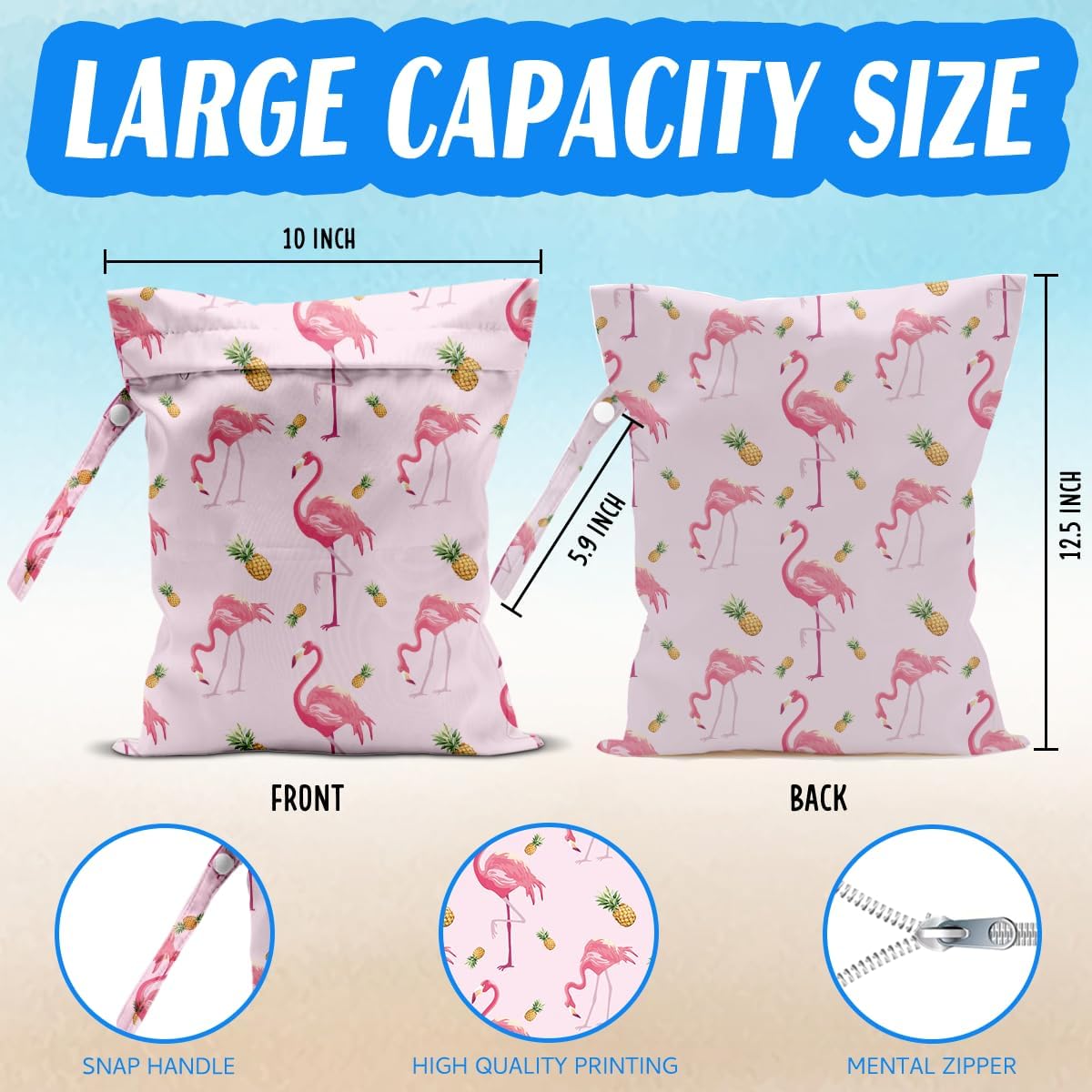 Cherry Wet Bag for Swimsuit Dirty Clothes Yoga Gym Diaper, Wet Dry Bag, Beach Vacation Essential for Travel Poor Bathing Summer Cherry Gifts