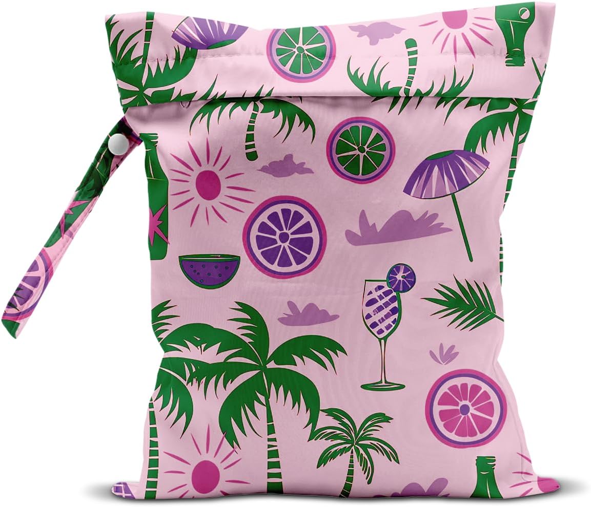 Cherry Wet Bag for Swimsuit Dirty Clothes Yoga Gym Diaper, Wet Dry Bag, Beach Vacation Essential for Travel Poor Bathing Summer Cherry Gifts